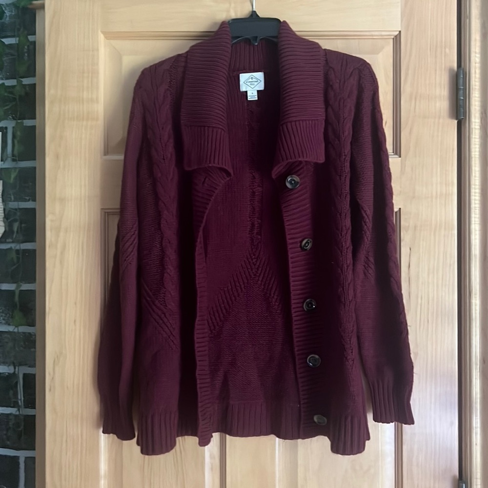Small maroon cardigan
